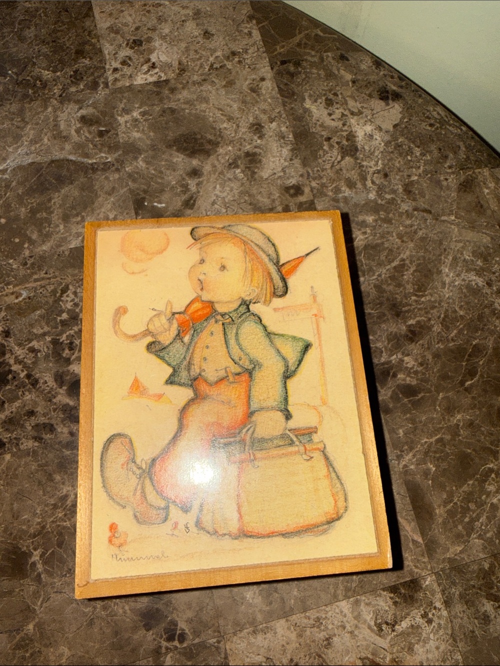 Vintage Deichert Hummel Music Box "The Happy Wanderer" W. Germany Swiss Movement